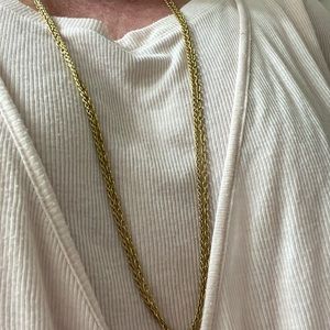 2 gold tone chains 16.5 inches